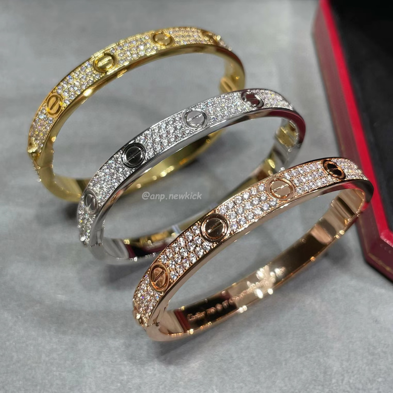 Cartier Bracelet Wide Version Full Sky Star Gold Rose Gold Platinum (1) - newkick.vip